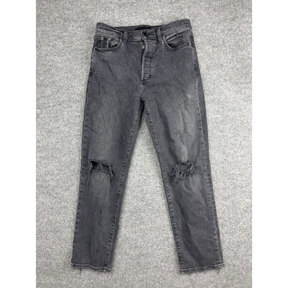 Joe's Jeans Jeans Womens 27 Washed Black The Honor High Rise Straight Distressed - Picture 1 of 10